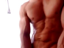 Super Vascular Muscle Model Flexes Naked - No Cum Shot