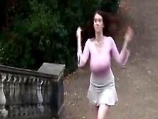 Busty Girl Walking No Bra Jiggling