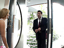 Cute blonde College Chick seduce cougar Friend of Step Mom to Fuck