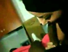 Beurette sucks big black cock