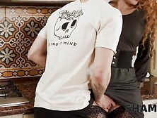 SHAME4K Excellent bombshell doesnt care that neighbour is blameless hunk