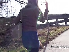 Czech Blonde Banged Outdoor In Public