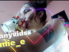 chick destroys his face with a lot of spit full deeptrhoat