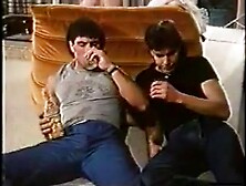 Helga Sven with two young men (18+)