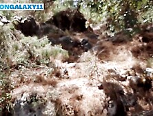 Public flashing melons and risky sex in the forest (slow motion screw)