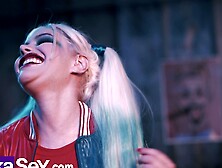 Harley Quinn's ass gets a thorough reaming by the Krypton as he saves the world with his bat