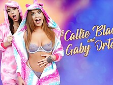 FamilyStrokes - Big Assed Busty Babes Callie Black And Gaby Ortega Bounce On A Big Cock