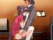 Cute Hentai schoolgirl is beign carried around on professor's cock