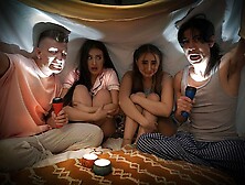 SisSwap - Slutty Boys Tell Spooky Story To Scare And Fuck Penelope Kay And Aubrey Valentine