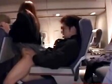 Airplane geek fucks girl and gives facial cumshot