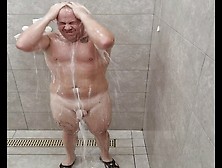 Ginger Takes A Shower In The Gym
