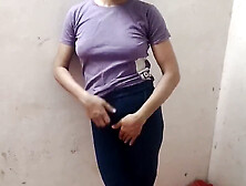 Ultra-cute stepdaughter-in-law gets a wild ride in the room with a neck corset