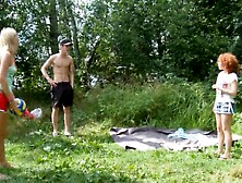 What a priceless pont of time...  lakeside 3some screw! Milo P screws and facializes bratty and lewd nymphos Nia Y & Lila E previ