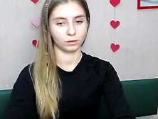 Blonde flashing ass in red thong on webcam show