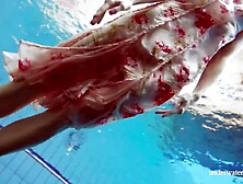 Martina pretty redhead teenie large titties swimming
