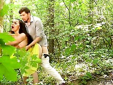 Outdoor Sex In A Summer Dress - Big Ass Brunette Sophia Laure Gives Head And Gets Dicked In The Woods
