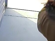 Bimbo in the changing room is flashing her nicest nub