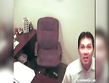 Office Whore Sucks On Asian Dudes Dick