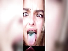 Addison Rae Thick Tongue Cum Tribute