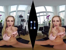 Tattooed Young Blonde Wearing Slutty Pink Top And Skirt Plays The Piano And Masturbates Near It While Sitting On The Tiny Stool