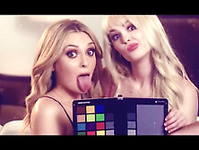 Natural Blonde Charlotte Joi Masturbates In Red Lingerie And Stockings