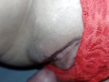 Helping Hand Of Stepsister,  Banging And Cumming In Hairless Cunt Decorated With Red Pants