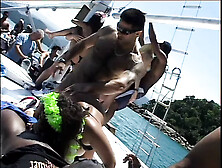 Ladies go crazy on a gigantic summer boat party
