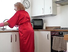 Aunt Judy's Big Tit Milfs - Busty Uk Housewife Camilla Soaps-Up Her Big Natural Tits In The Kitchen