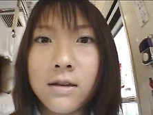 Japanese cutie screwed in a educate real puplic sex