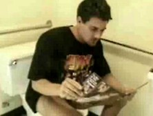 Sitting in the restroom reading a porn magazine and mor