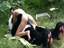 A Dude Is Outside With His Woman In The Forest,  Fucking Her Deeply