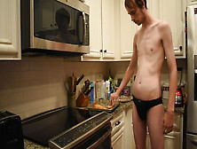 Skinny Twink Stuffs A Pizza Inside Him