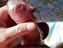 Stroking wearing a weenie sleeve