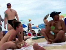 2 Girls Really Like Big Hands Free Beach Cumshot