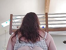 Thick and petite brunette teases,  bounces,  sucks and spreads everything !