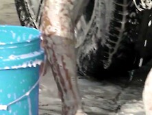 ULTIMATE CAR WASH FANTASY! 4 Blonde Babes Get Soaked Skinny Dips!