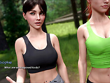 Sexy brunette gives a steamy game walkthrough