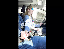 Lisa Jerks off Cock while Driving