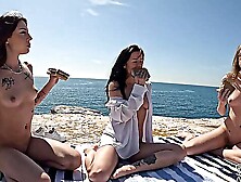 Beach sex with Gabriella Lati and Dora in sunglasses is pure fire.