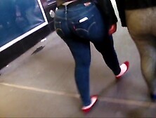 Candid Leather (Fat ass in tight jeans)