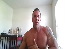 Bodybuilder On Web Camera