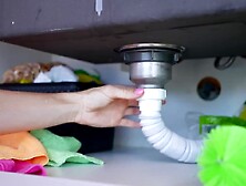 Ooops! Those Shorts are Way Also Short! Handyman Gets Favourable with a Shaking, Squirting Vagina - Footjob / Foot Fetish