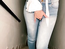 Desperate Latina Pees Her Jeans