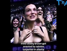 Millie Bobby Brown Breasts Scene in Millie Bobby Brown Sabrina Carpenter Concert