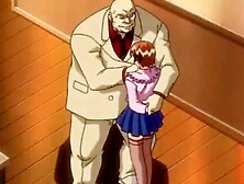 Naughty anime teacher rubs his hard cock in hot hentai sex video